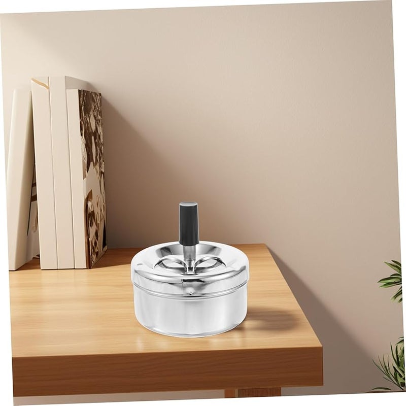 Windproof Smokeless Metal Ashtray Covered Design Indoor Outdoor Use - Image 5